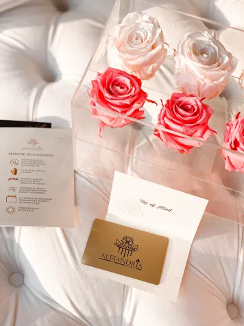 12 Rosas Preservadas en Caja Acrílica