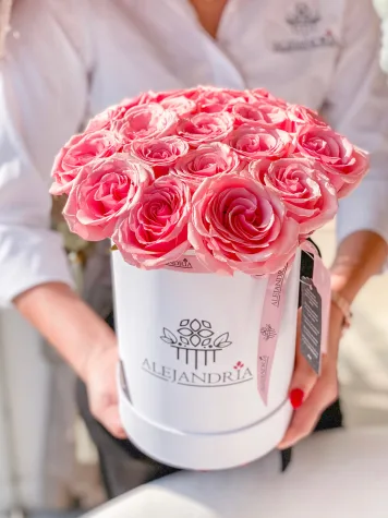 Finest FlowerBox Pink Roses