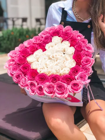 HeartBox "Pandora" Pink Roses