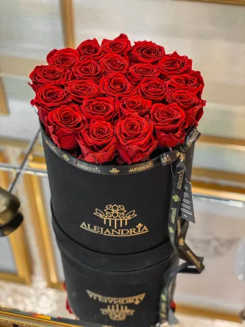 Box Terciopelo G Rosas Preservadas